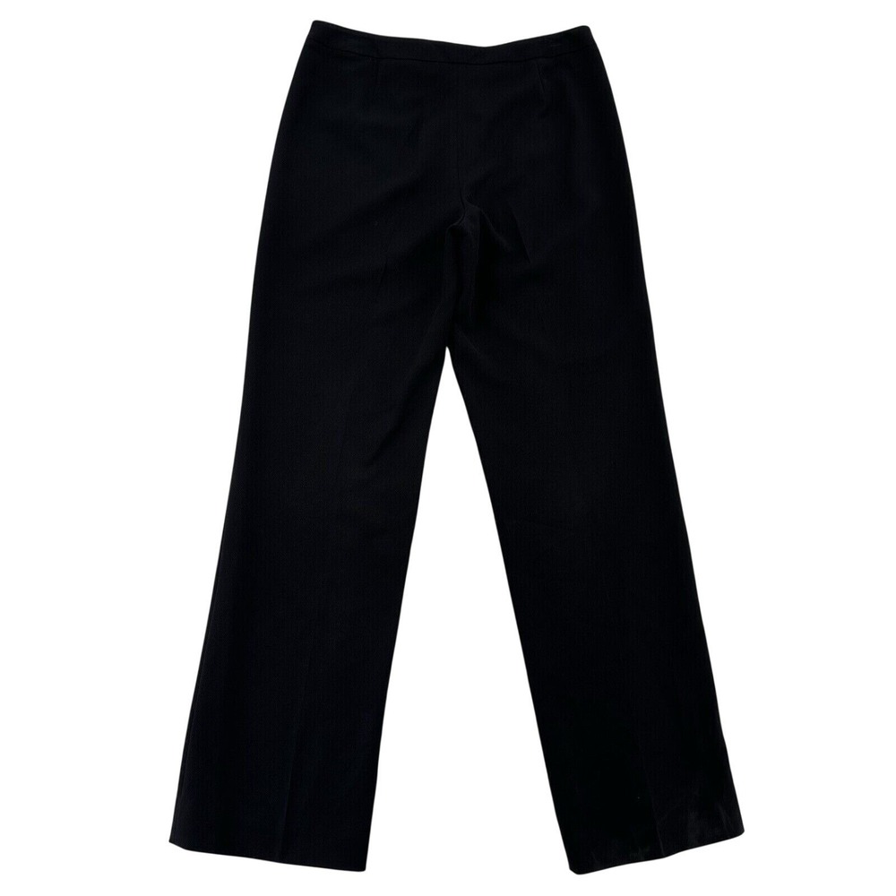 Peter Nygard Black Pinstripe Wide Leg Dress Pants Lightweight Comfy Women Size 8